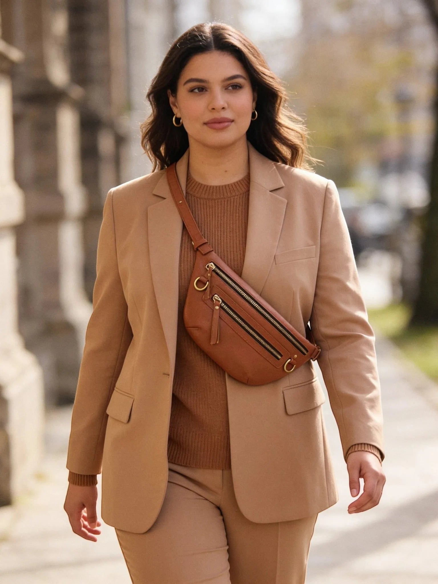 TAH Bags TAH Bags Commuter Fanny Pack in Whiskey - Accessories | Queen Anna House of Fashion Women's Luxury Fashion