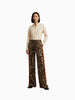 Q2 Q2 Leopard Straight Pants in S - Bottom | Queen Anna House of Fashion Women's Luxury Fashion