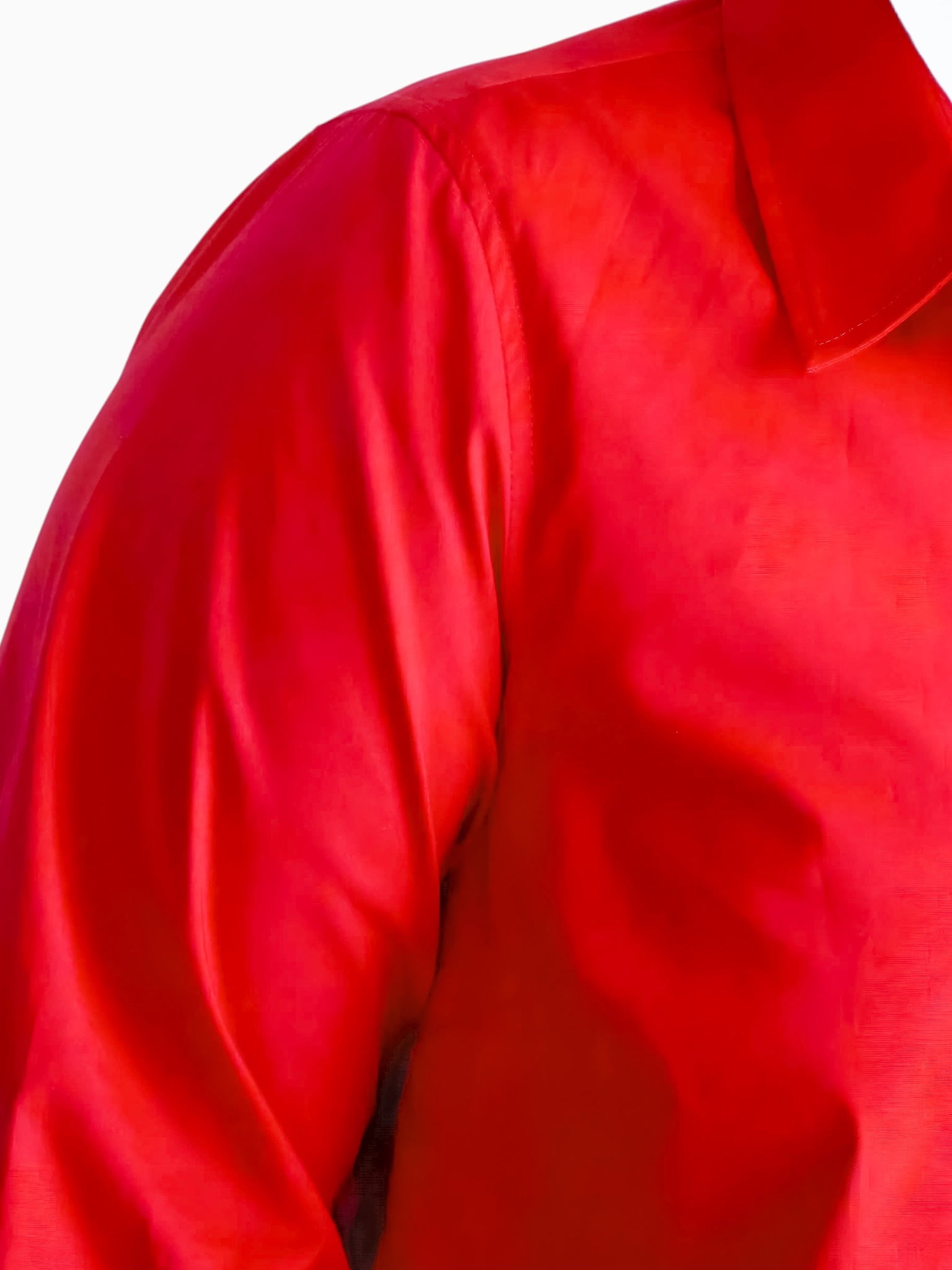 Queen Anna House of Fashion red stretch poplin button-down shirt with a crisp collar and tailored fit