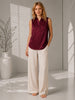 LUNYA Lunya Washable Silk Tank & Pant Set in Burgundy Top - Top | Queen Anna House of Fashion Women's Luxury Fashion