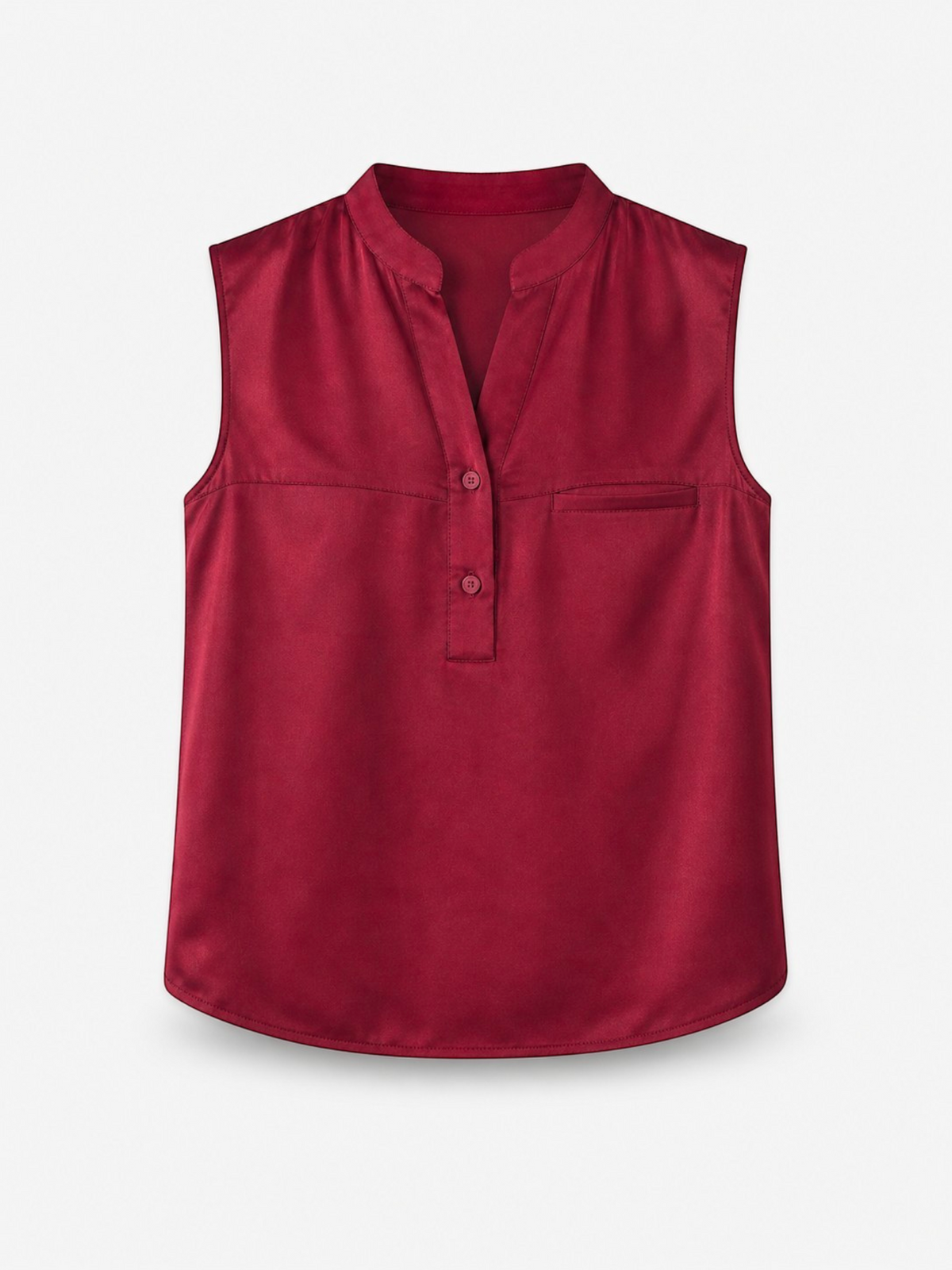 Queen Anna House of Fashion Lunya washable silk sleeveless tank top in a rich calliope wine red color