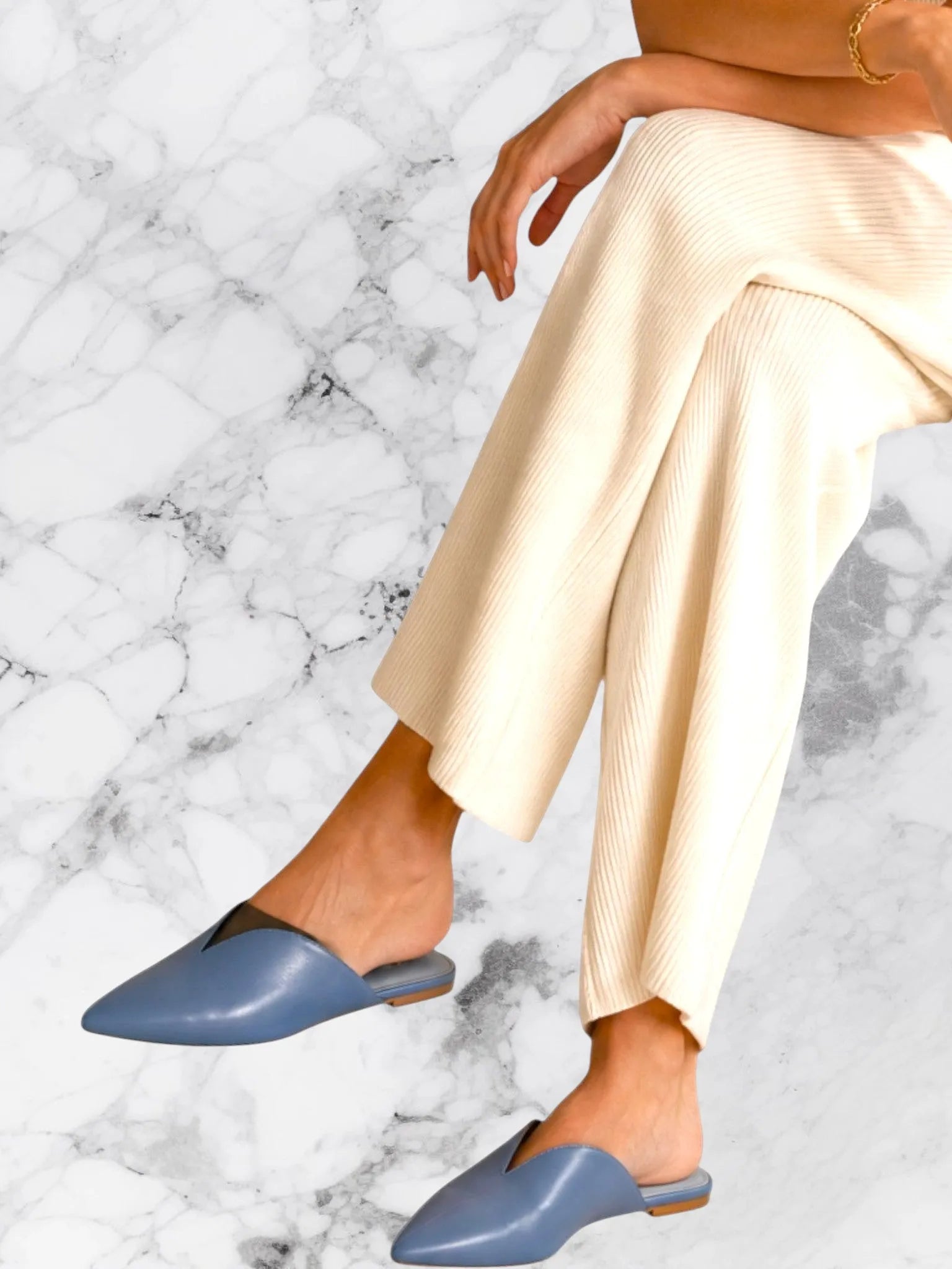 Rebecca Allen Rebecca Allen Slate Blue Mule in 6.5 - Shoes | Queen Anna House of Fashion Women's Luxury Fashion