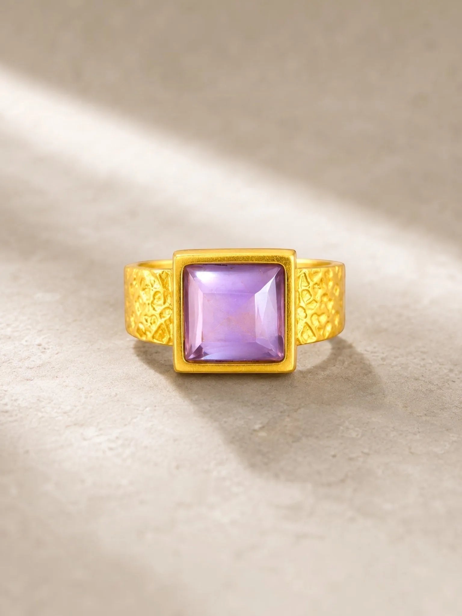 WILYMI Jewelry WILYMI Jewelry Amethyst Square Ring in Adjustable - Jewelry | Queen Anna House of Fashion Women's Luxury Fashion