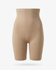 Queen Anna House of Fashion Yummie seamless high-waist tan thigh shaper with targeted compression and anti-roll waistband.