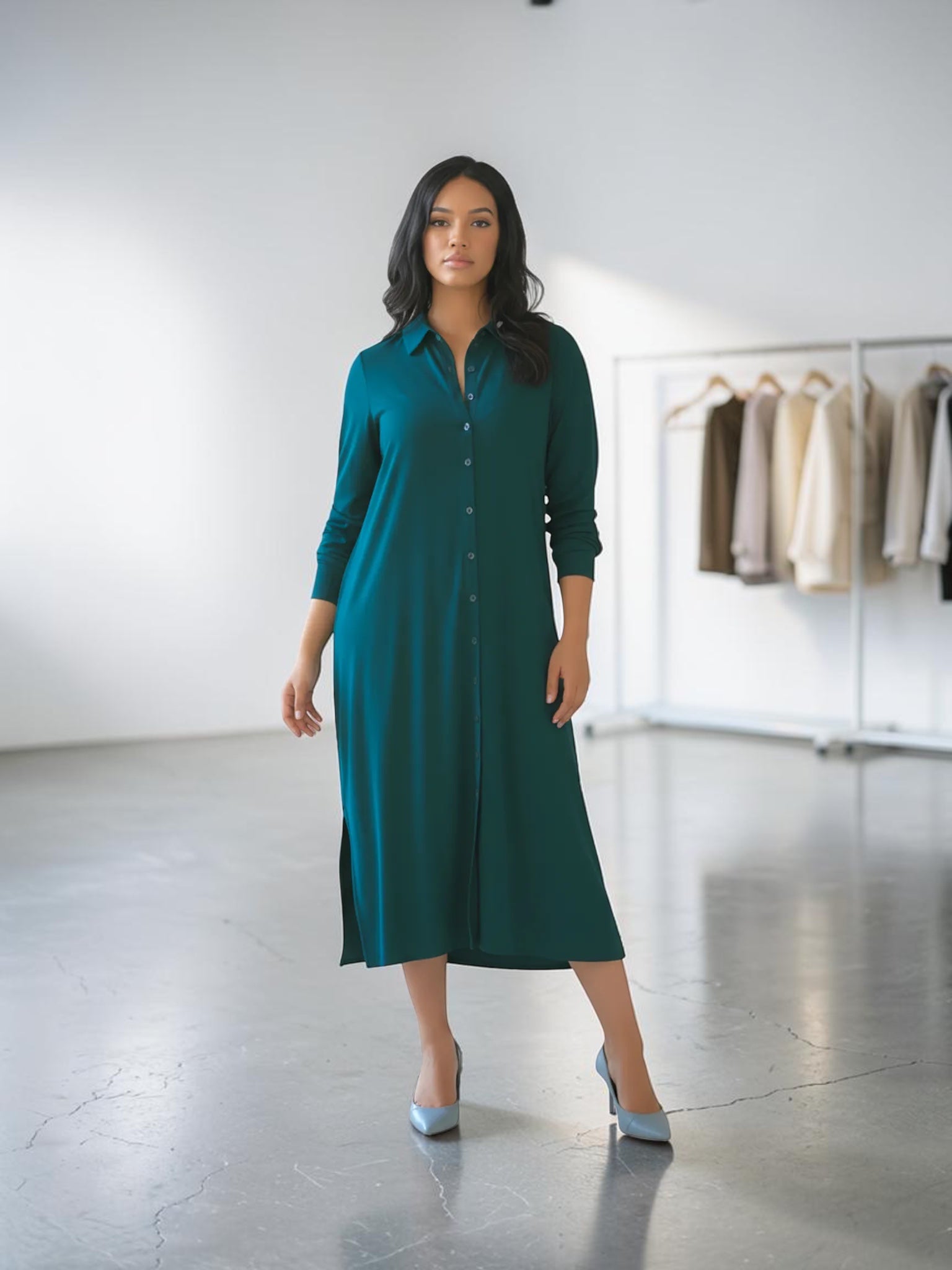 Universal Standard Universal Standard Sally Liquid Jersey Shirt Dress in 10-12 (XS) - Dress | Queen Anna House of Fashion Women's Luxury Fashion