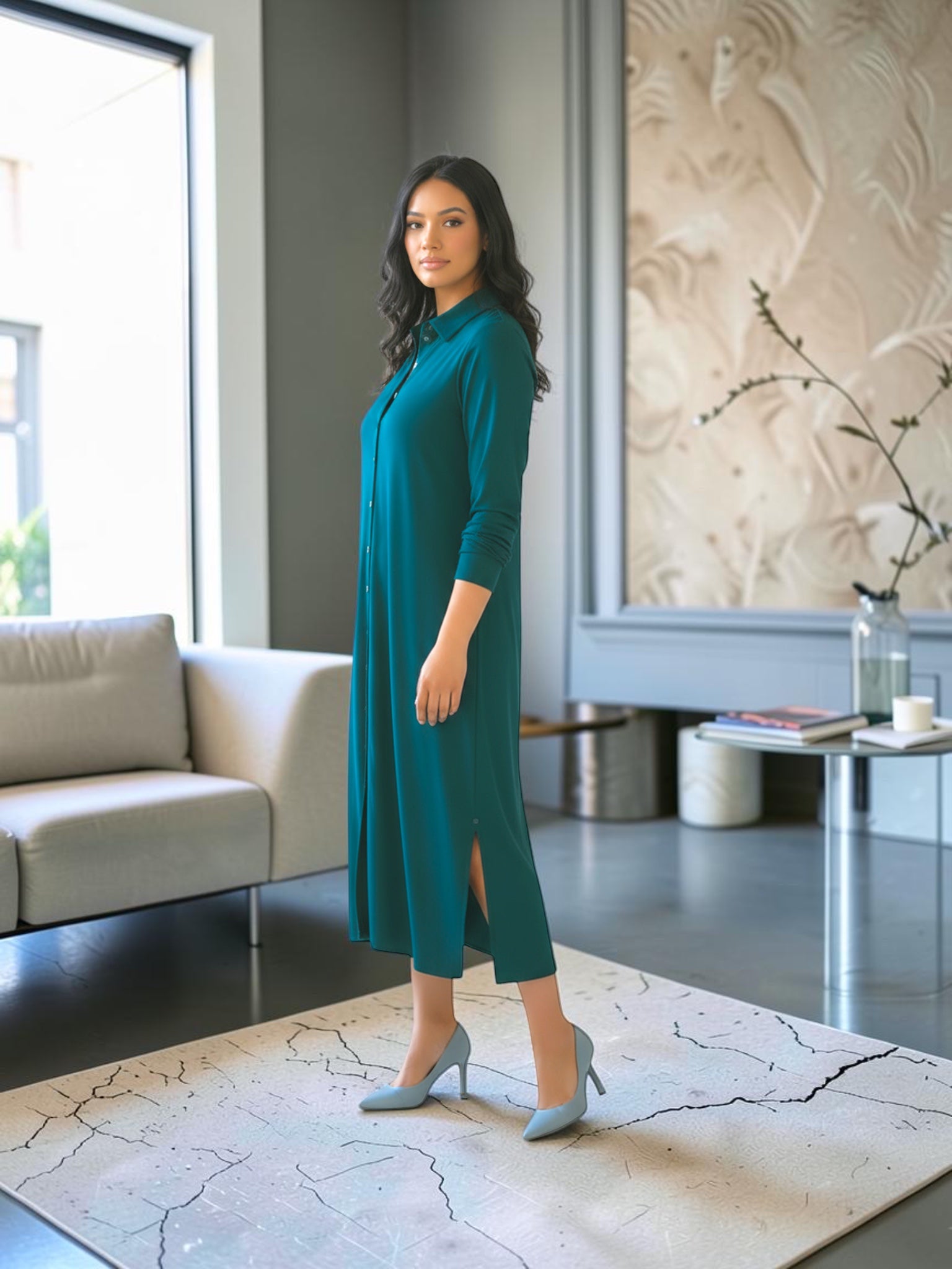 Universal Standard Universal Standard Sally Liquid Jersey Shirt Dress in 10-12 (XS) - Dress | Queen Anna House of Fashion Women's Luxury Fashion