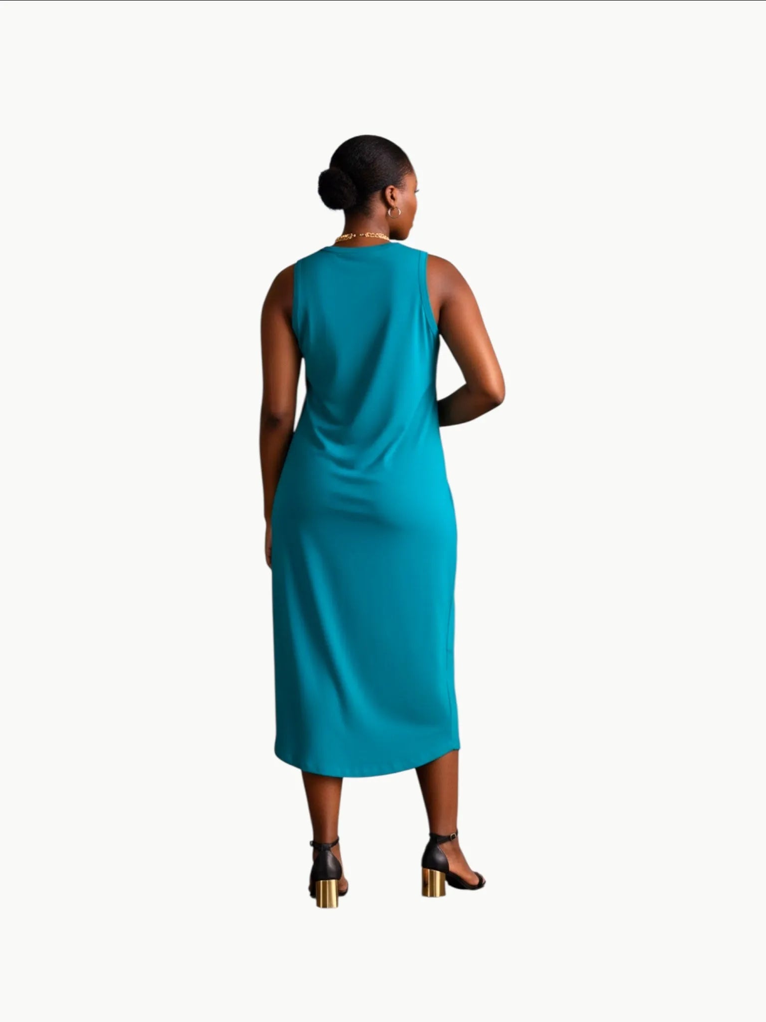 Universal Standard Universal Standard Cai High Neck Tank Dress in Teal - Dress | Queen Anna House of Fashion Women's Luxury Fashion