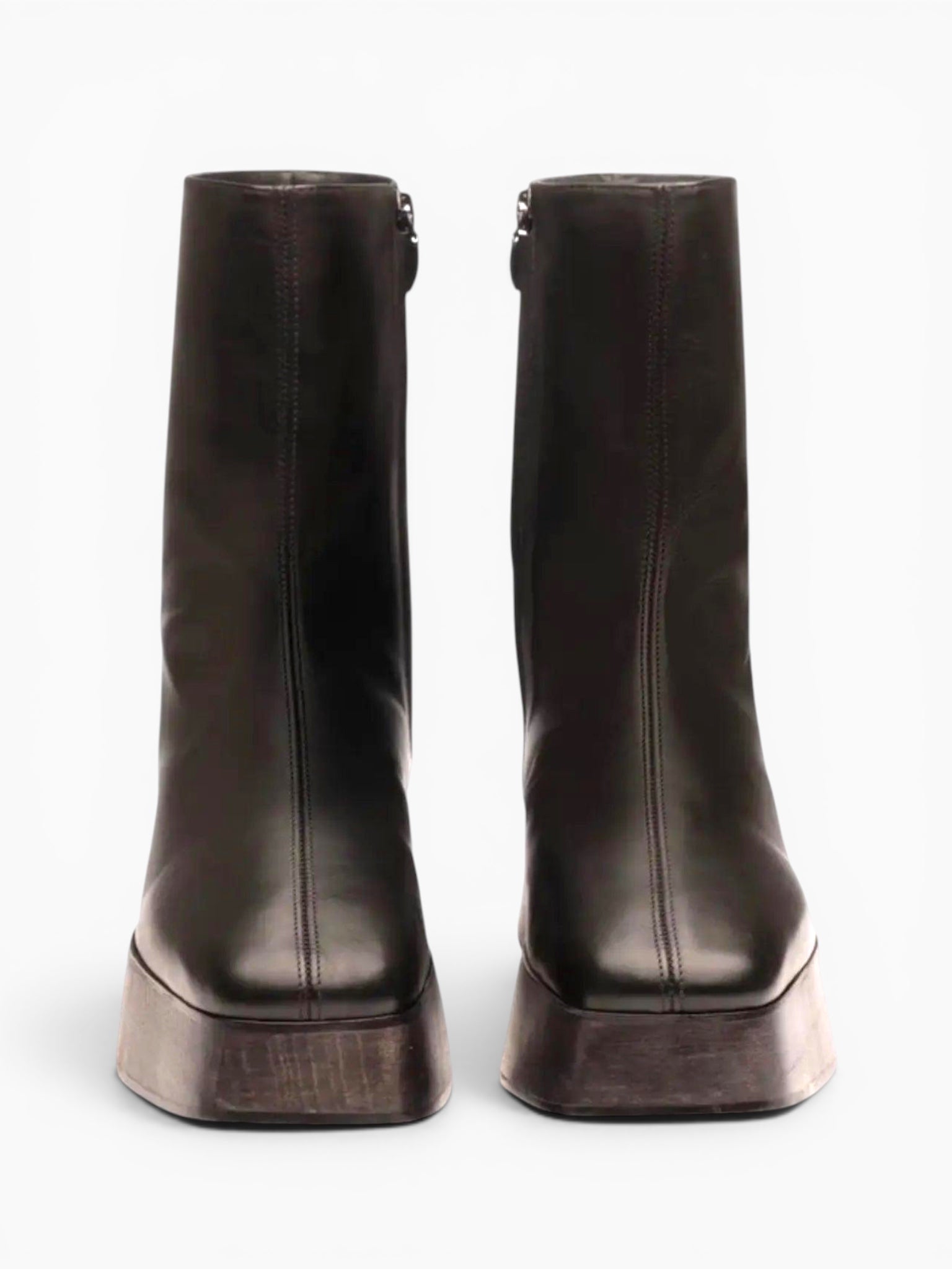 UTILITARIAN UTILITARIAN Nous Wooden Platform Boot in Black - Shoes | Queen Anna House of Fashion Women's Luxury Fashion