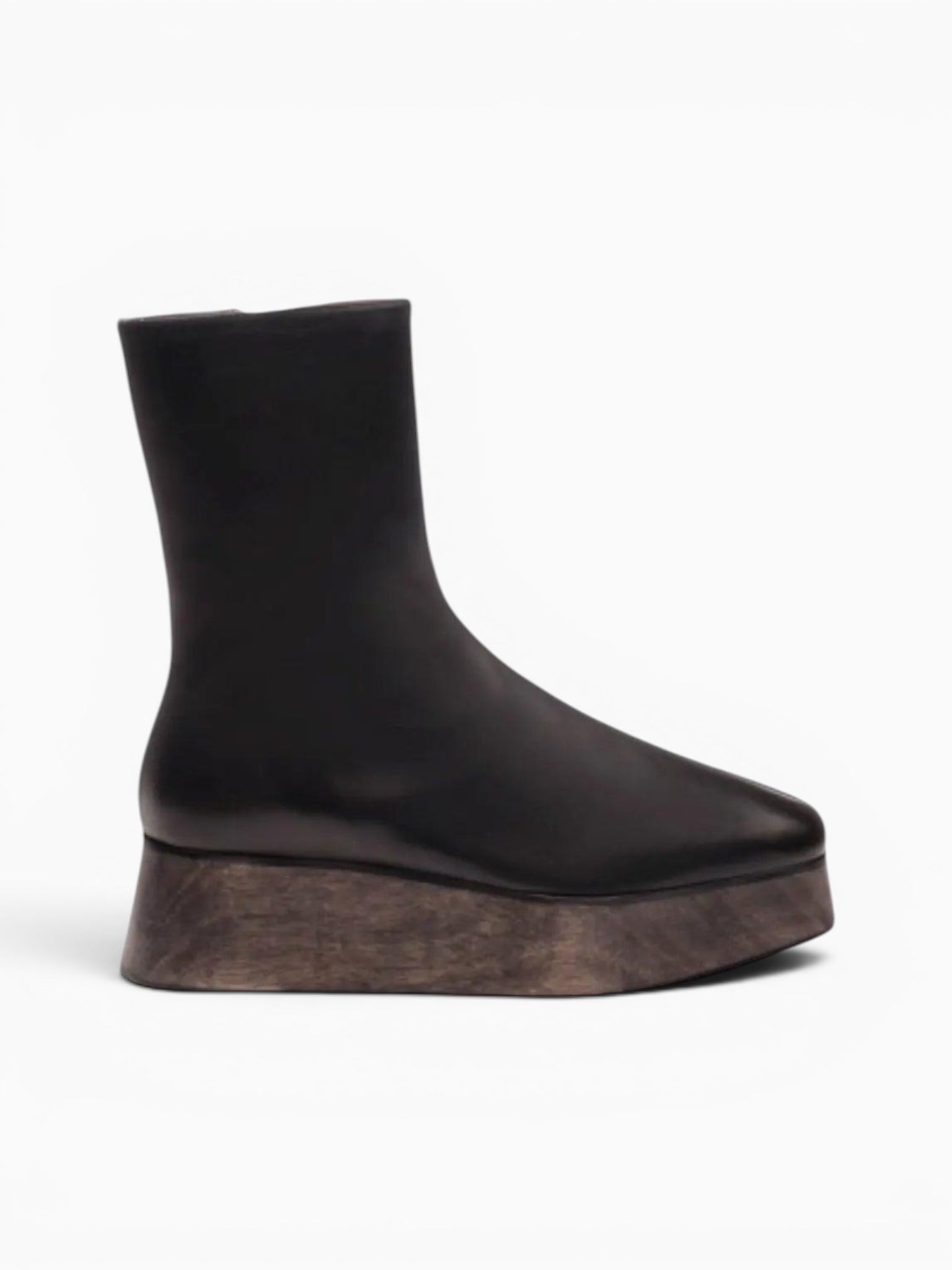 UTILITARIAN UTILITARIAN Nous Wooden Platform Boot in Black - Shoes | Queen Anna House of Fashion Women's Luxury Fashion
