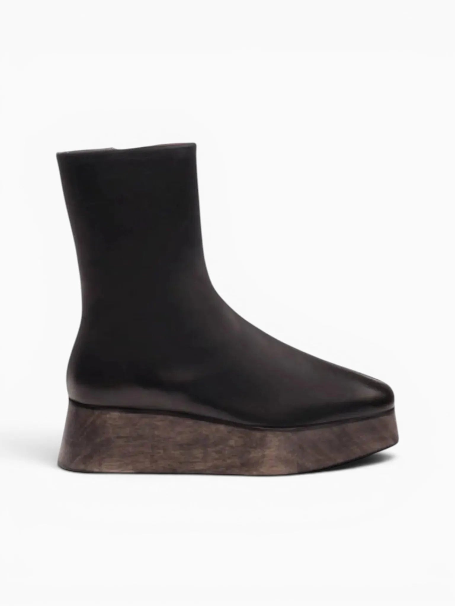 UTILITARIAN UTILITARIAN Nous Wooden Platform Boot in Black - Shoes | Queen Anna House of Fashion Women's Luxury Fashion