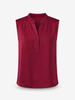 Queen Anna House of Fashion Lunya washable silk tank top in rich calliope wine with a partial button-front detail
