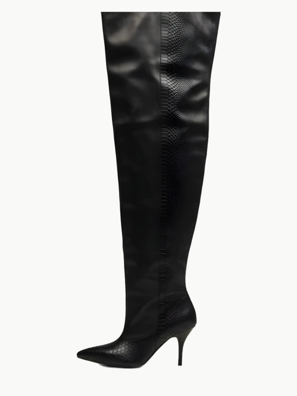 Azalea Wang HALINA Blacksnake Over The Knee Boot
