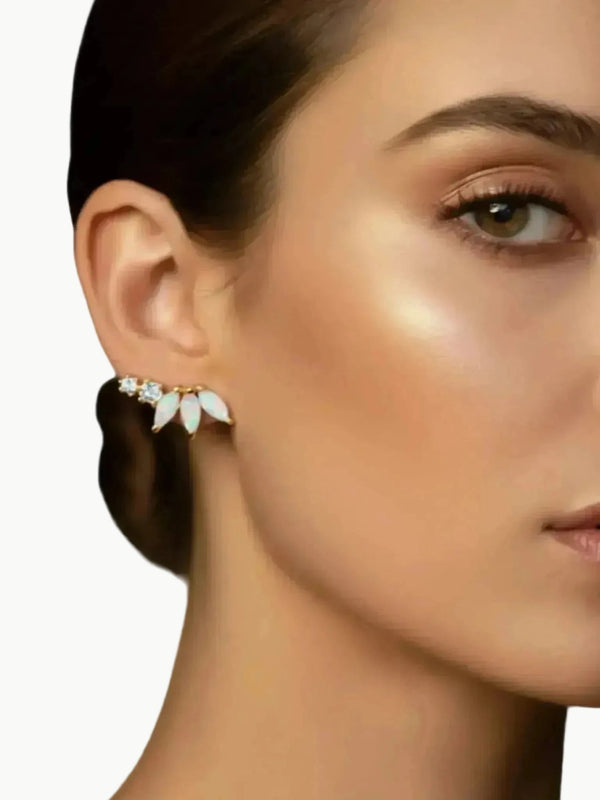 La Kaiser Opal Diamond Twinkling Lotus Studs