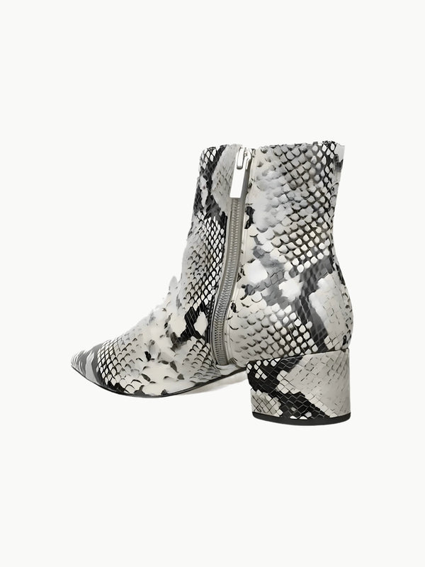 Carrano Python Embossed Leather Bootie