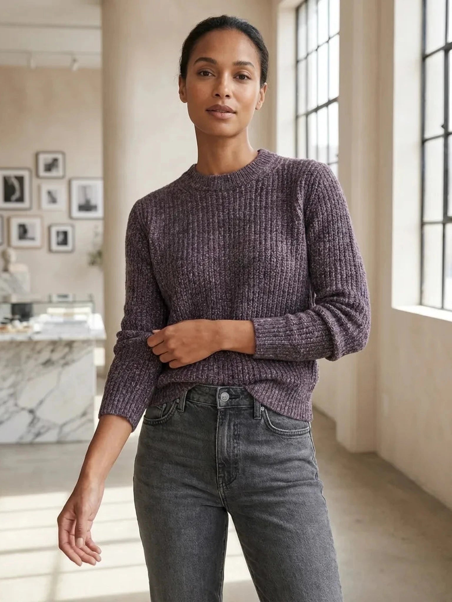 Lemme Lavender Cashmere Crewneck Sweater