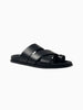 Alohas Harllow Black Leather Sandals detail view 4 | Queen Anna House of Fashion