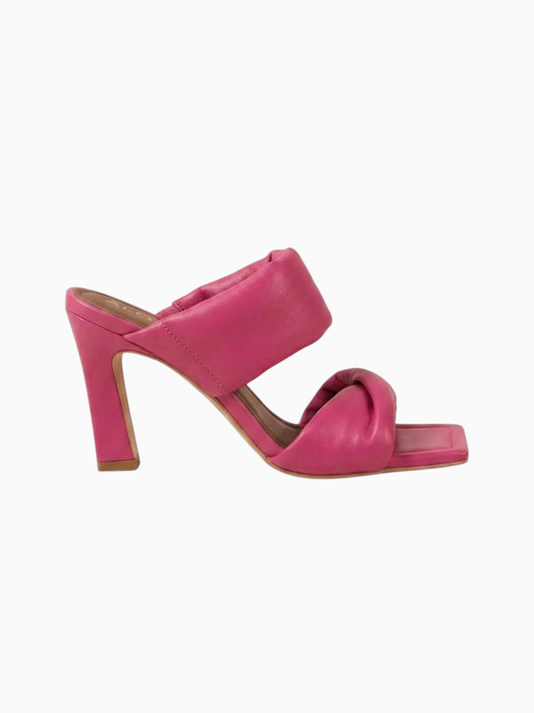 Alohas Twist Strap Magenta Leather Sandals detail view 2 | Queen Anna House of Fashion