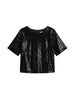 Ripley Rader Ripley Rader Sequin Short Sleeve Top in S - Top | Queen Anna House of Fashion Women's Luxury Fashion