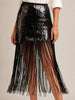 Chloe Kristyn Chloe Kristyn Alexandra Sequin Skirt in Black - Bottom | Queen Anna House of Fashion Women's Luxury Fashion