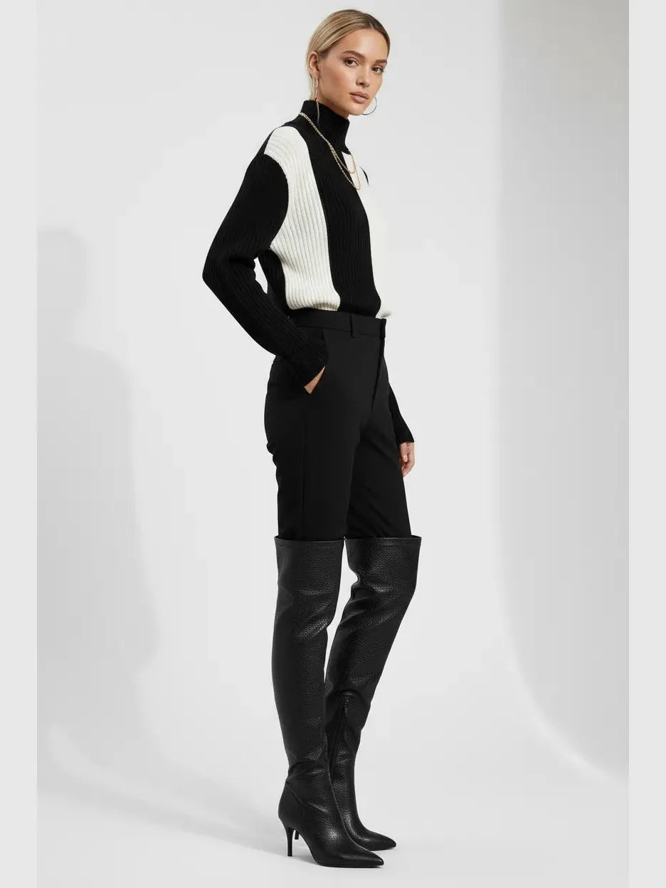 Touché Privé Touché Privé Asymmetric Colorblock Turtleneck Sweater in S - Top | Queen Anna House of Fashion Women's Luxury Fashion