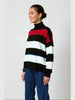 Touché Privé Touché Privé Oversized Striped Turtleneck Knit Sweater in S - Top | Queen Anna House of Fashion Women's Luxury Fashion