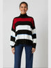 Touché Privé Touché Privé Oversized Striped Turtleneck Knit Sweater in S - Top | Queen Anna House of Fashion Women's Luxury Fashion