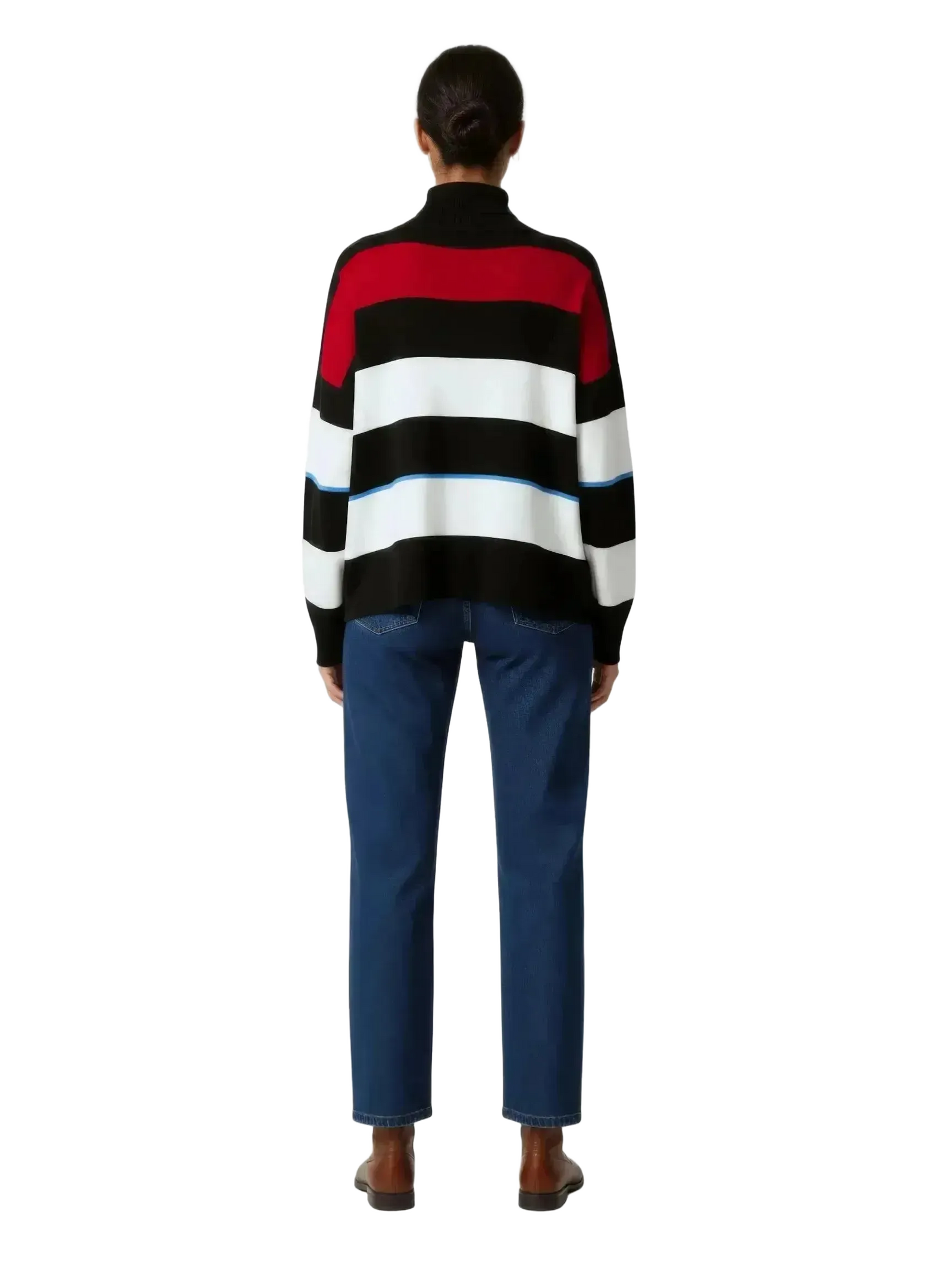 Touché Privé Touché Privé Oversized Striped Turtleneck Knit Sweater in S - Top | Queen Anna House of Fashion Women's Luxury Fashion