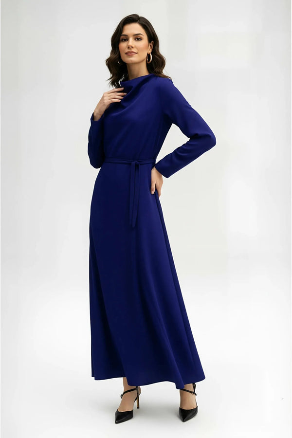 Touché Privé Touché Privé Satin Cowl Neck Dress in Fuchsia Pink - Dress | Queen Anna House of Fashion Women's Luxury Fashion