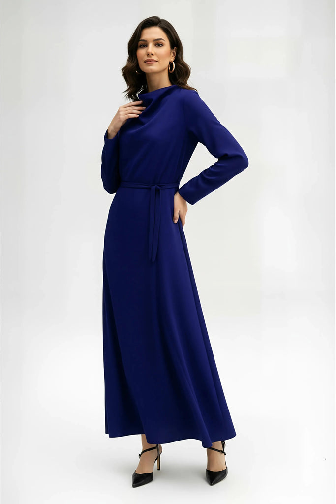 Touché Privé Touché Privé Satin Cowl Neck Dress in Fuchsia Pink - Dress | Queen Anna House of Fashion Women's Luxury Fashion