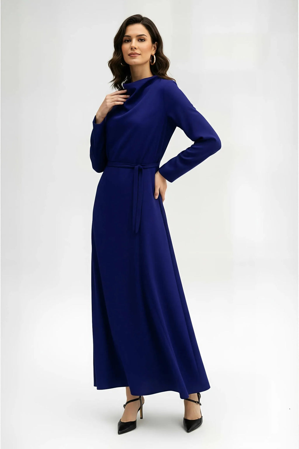 Touché Privé Touché Privé Satin Cowl Neck Dress in Fuchsia Pink - Dress | Queen Anna House of Fashion Women's Luxury Fashion