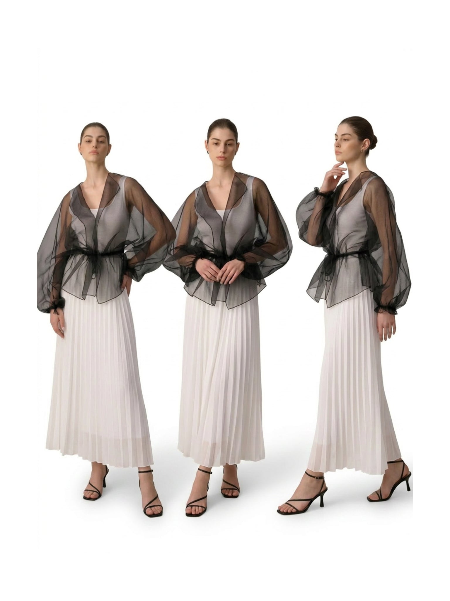 Touché Privé Touché Privé Sheer Organza Jacket in Black - Outerwear | Queen Anna House of Fashion Women's Luxury Fashion