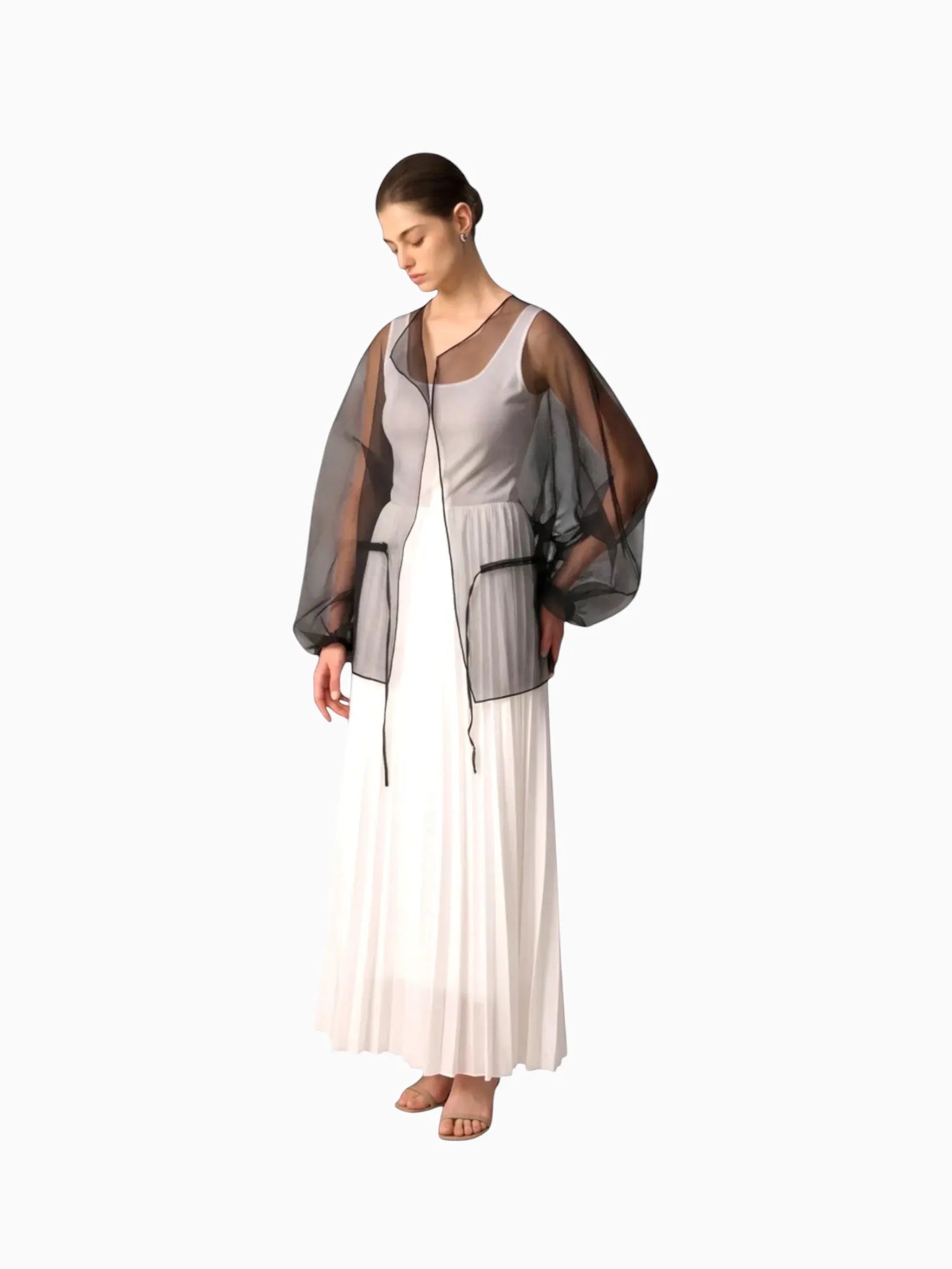 Touché Privé Touché Privé Sheer Organza Jacket in Black - Outerwear | Queen Anna House of Fashion Women's Luxury Fashion