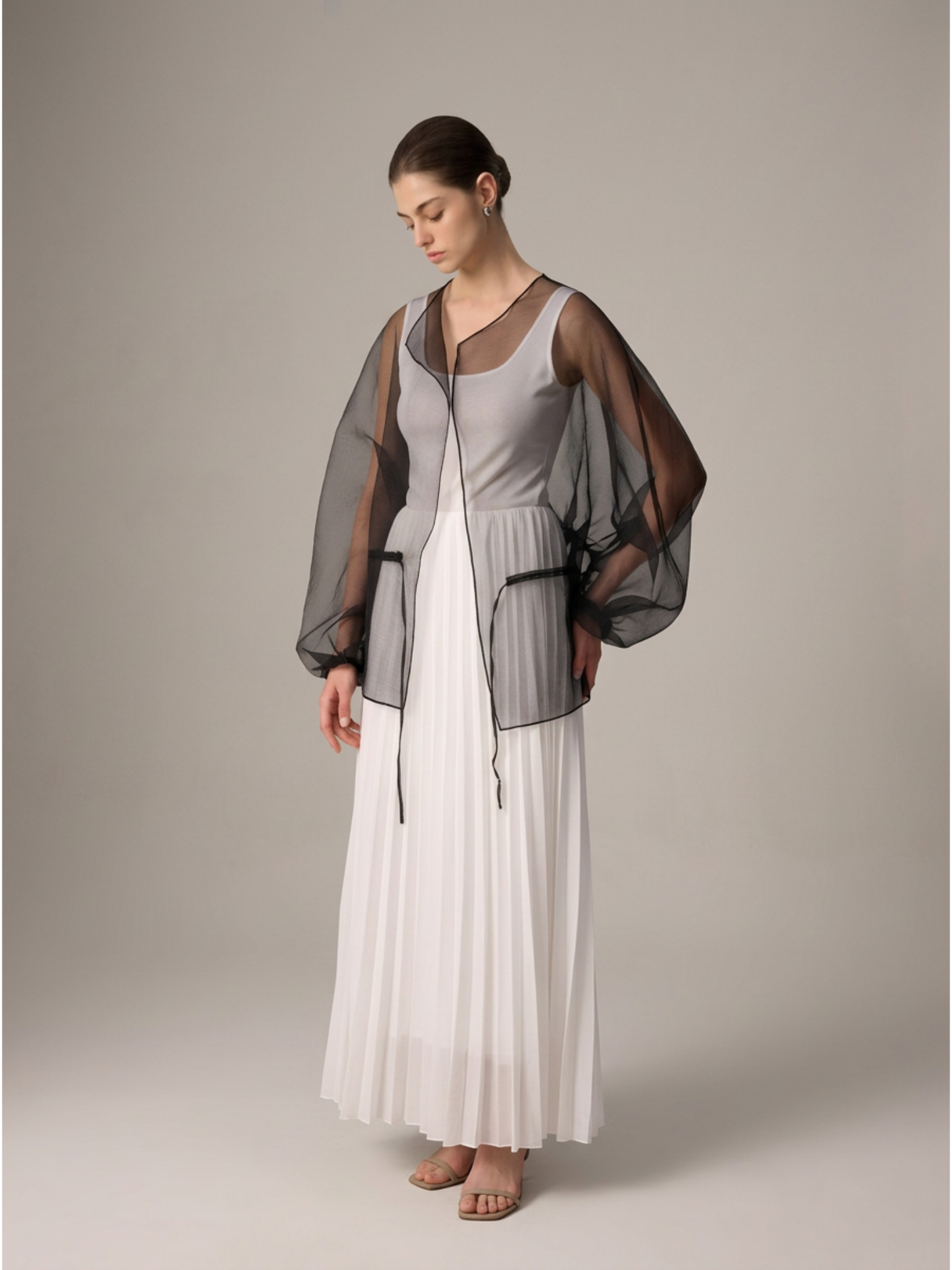 Touché Privé Touché Privé Sheer Organza Jacket in Black - Outerwear | Queen Anna House of Fashion Women's Luxury Fashion