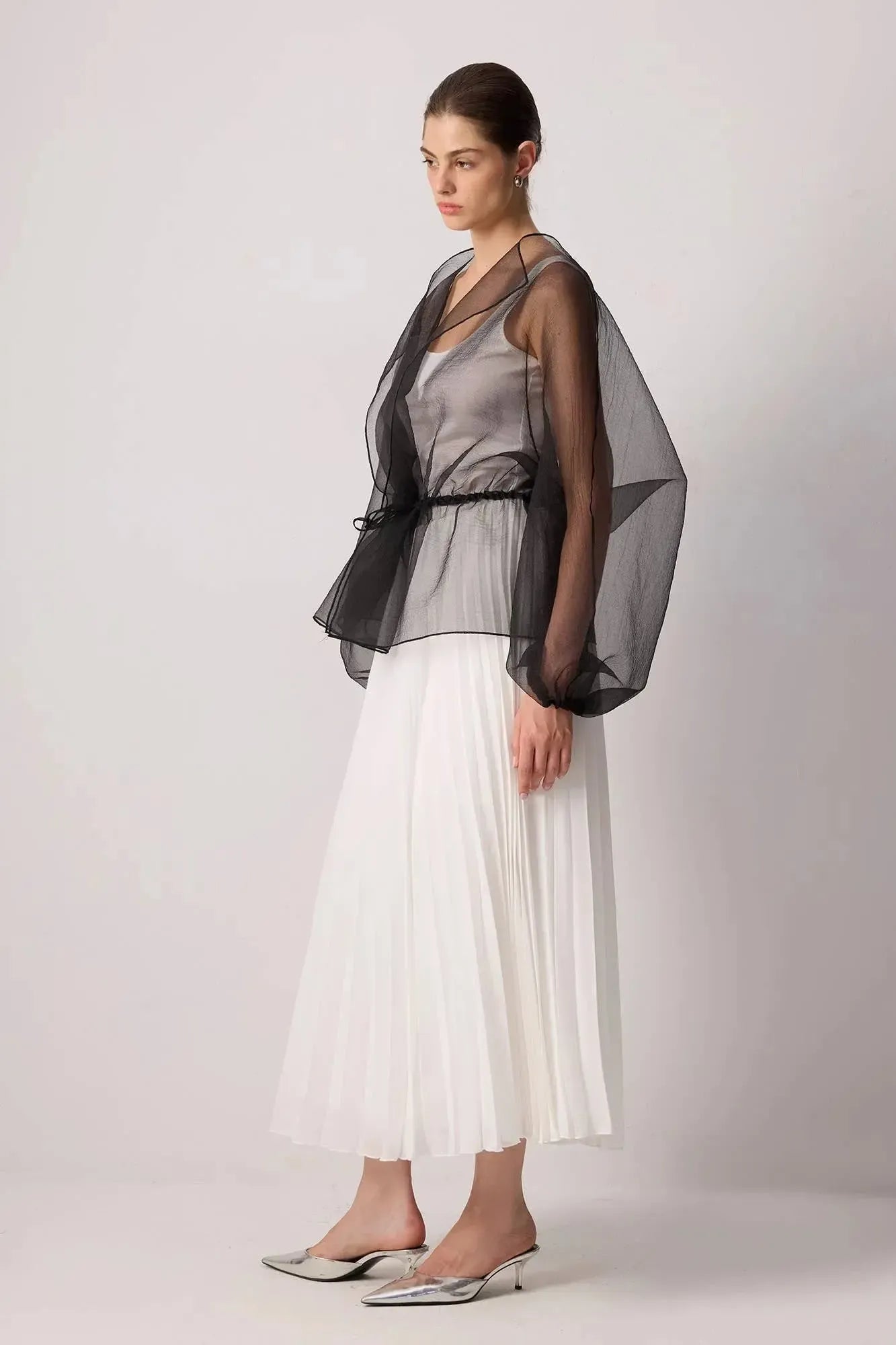 Touché Privé Touché Privé Sheer Organza Jacket in Black - Outerwear | Queen Anna House of Fashion Women's Luxury Fashion