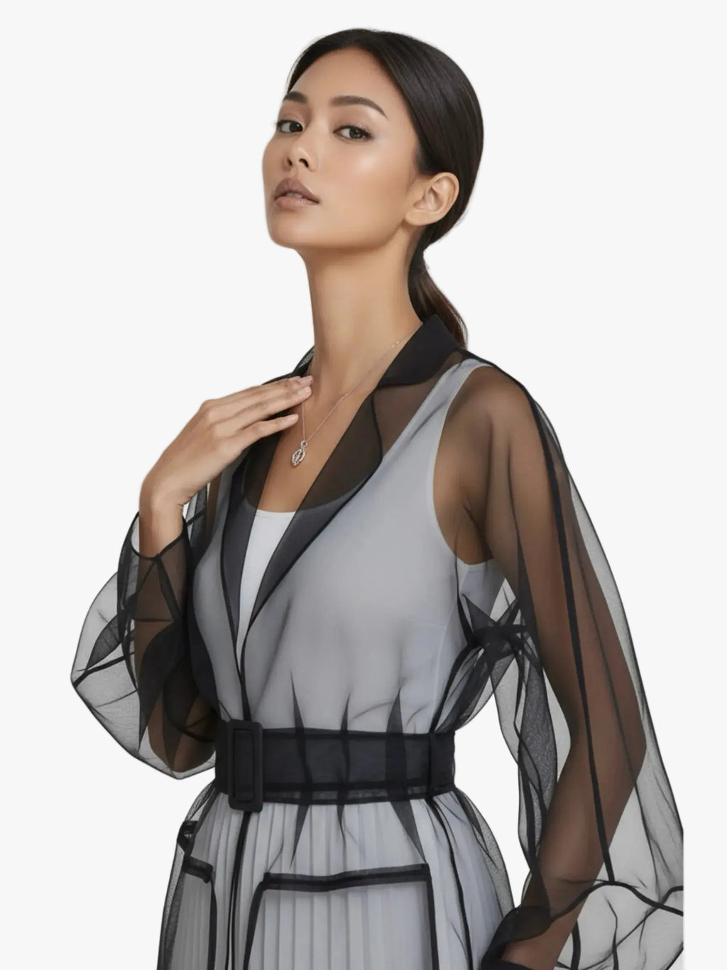 Touché Privé Touché Privé Sheer Organza Jacket in S - Outerwear | Queen Anna House of Fashion Women's Luxury Fashion