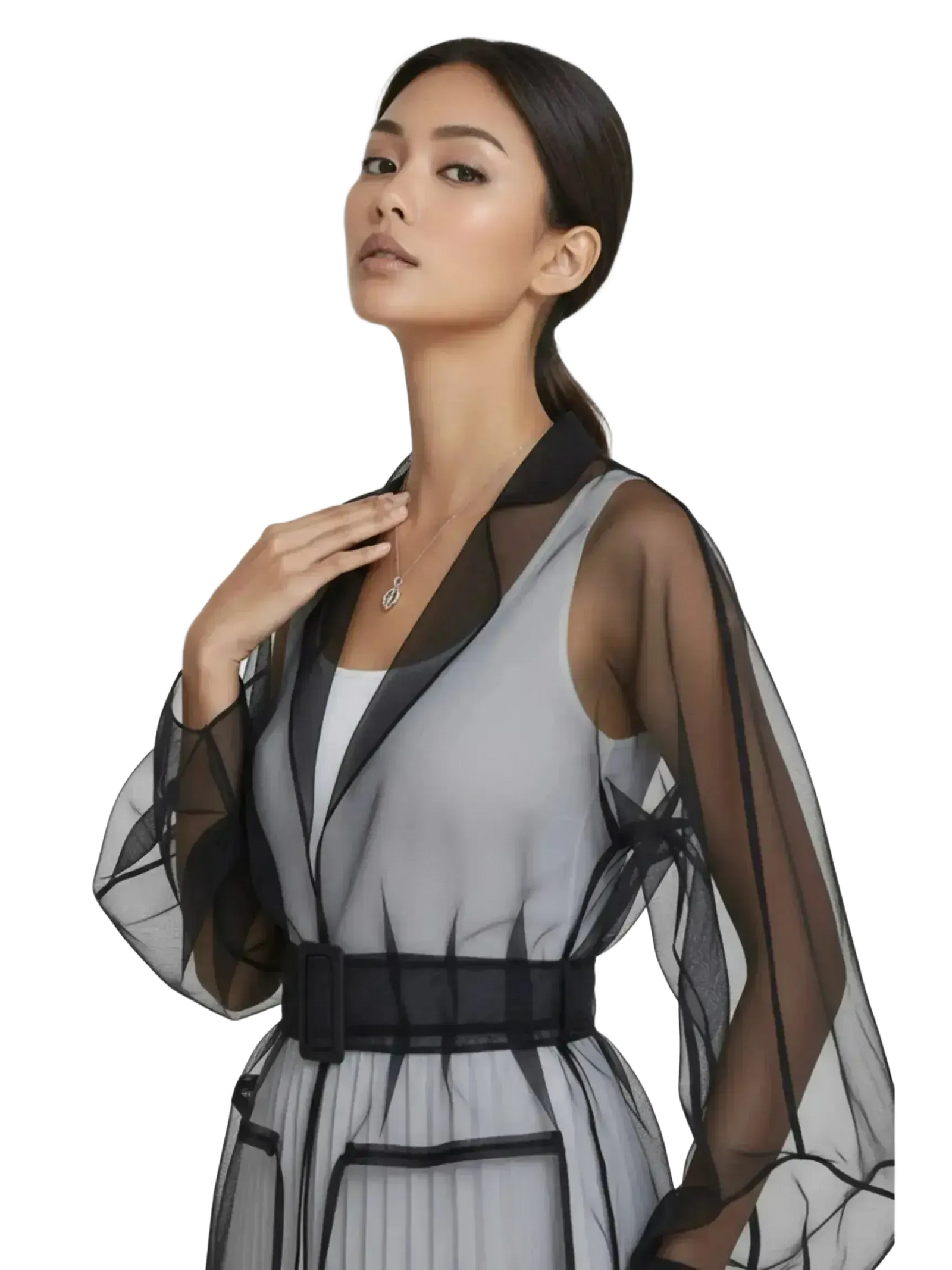 Touché Privé Touché Privé Sheer Organza Jacket in S - Outerwear | Queen Anna House of Fashion Women's Luxury Fashion