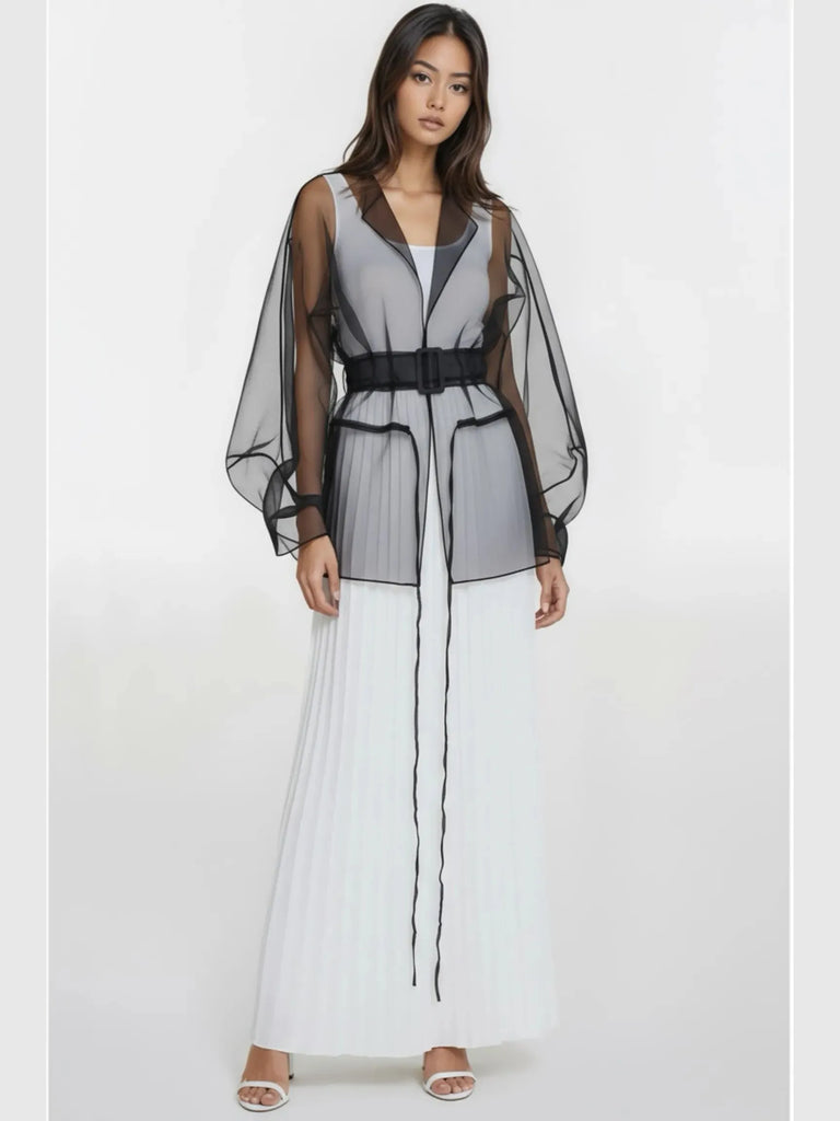 Touché Privé Touché Privé Sheer Organza Jacket in S - Outerwear | Queen Anna House of Fashion Women's Luxury Fashion