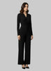 Touché Privé Touché Privé Wrap Front Black Jumpsuit in S - Bottom | Queen Anna House of Fashion Women's Luxury Fashion