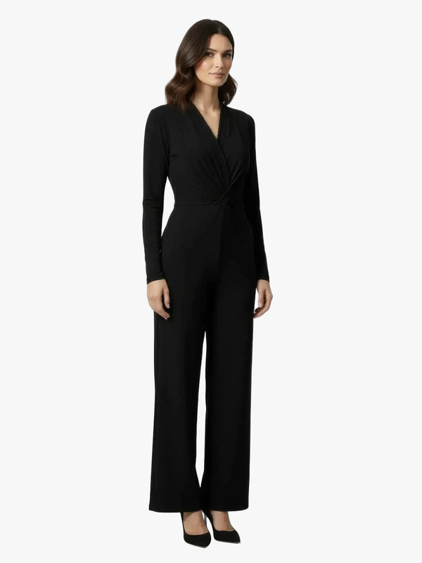 Touché Privé Touché Privé Wrap Front Black Jumpsuit in S - Bottom | Queen Anna House of Fashion Women's Luxury Fashion
