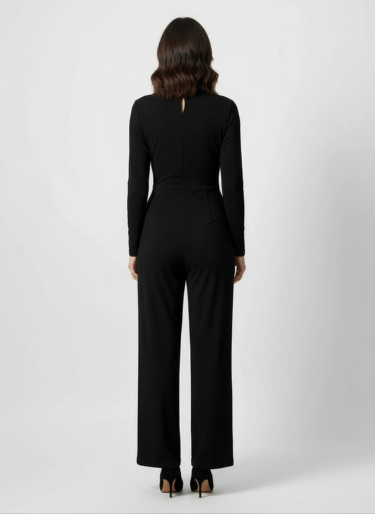 Touché Privé Touché Privé Wrap Front Black Jumpsuit in S - Bottom | Queen Anna House of Fashion Women's Luxury Fashion