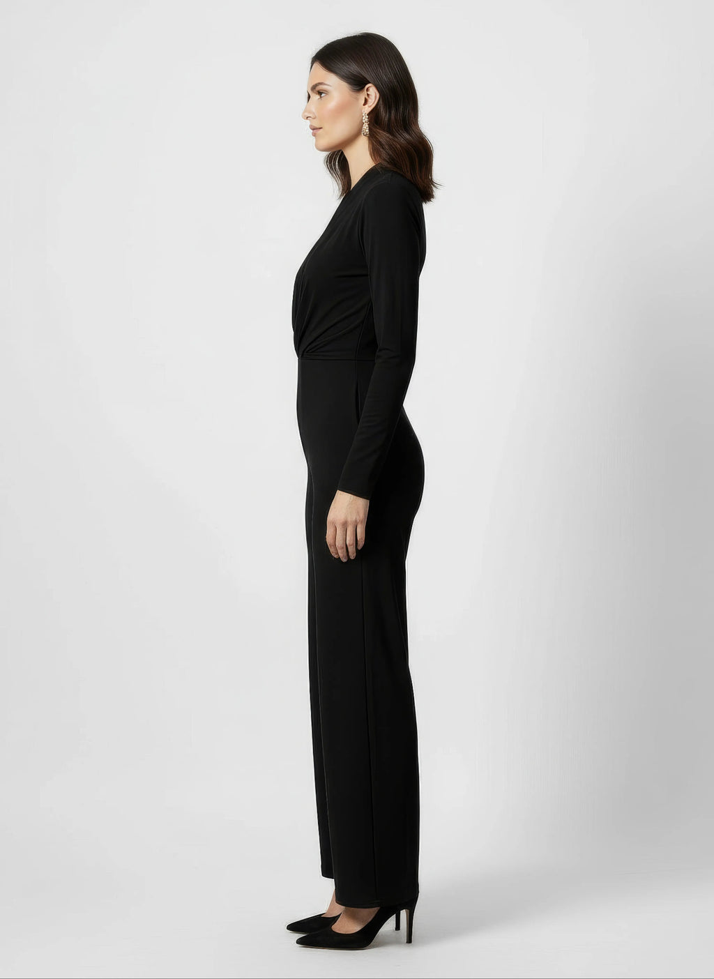 Touché Privé Touché Privé Wrap Front Black Jumpsuit in S - Bottom | Queen Anna House of Fashion Women's Luxury Fashion