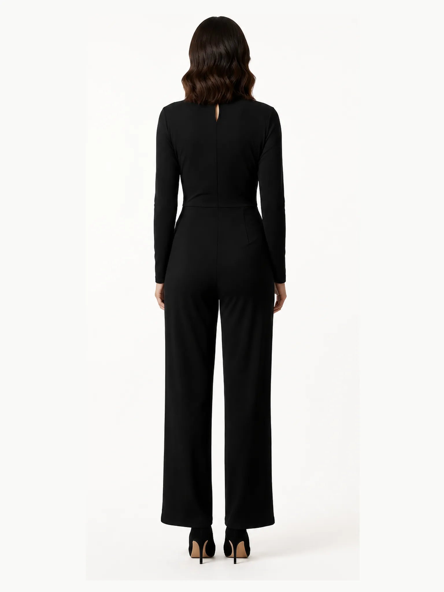 Touché Privé Touché Privé Wrap Front Black Jumpsuit in Black - Bottom | Queen Anna House of Fashion Women's Luxury Fashion