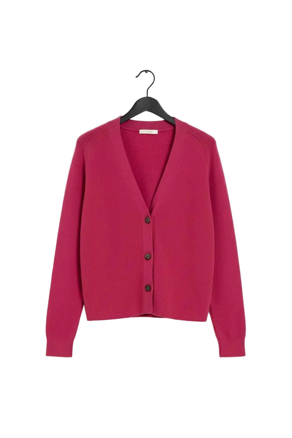 Universal Standard Universal Standard Better Than Wool Cardigan in Fuchsia Pink - Top | Queen Anna House of Fashion Women's Luxury Fashion