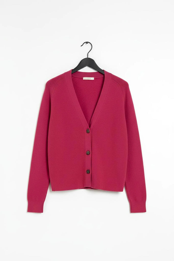 Universal Standard Universal Standard Better Than Wool Cardigan in Fuchsia Pink - Top | Queen Anna House of Fashion Women's Luxury Fashion