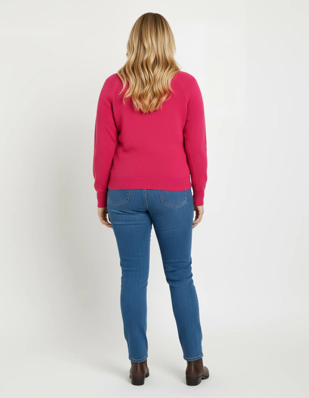 Universal Standard Universal Standard Better Than Wool Cardigan in Fuchsia Pink - Top | Queen Anna House of Fashion Women's Luxury Fashion