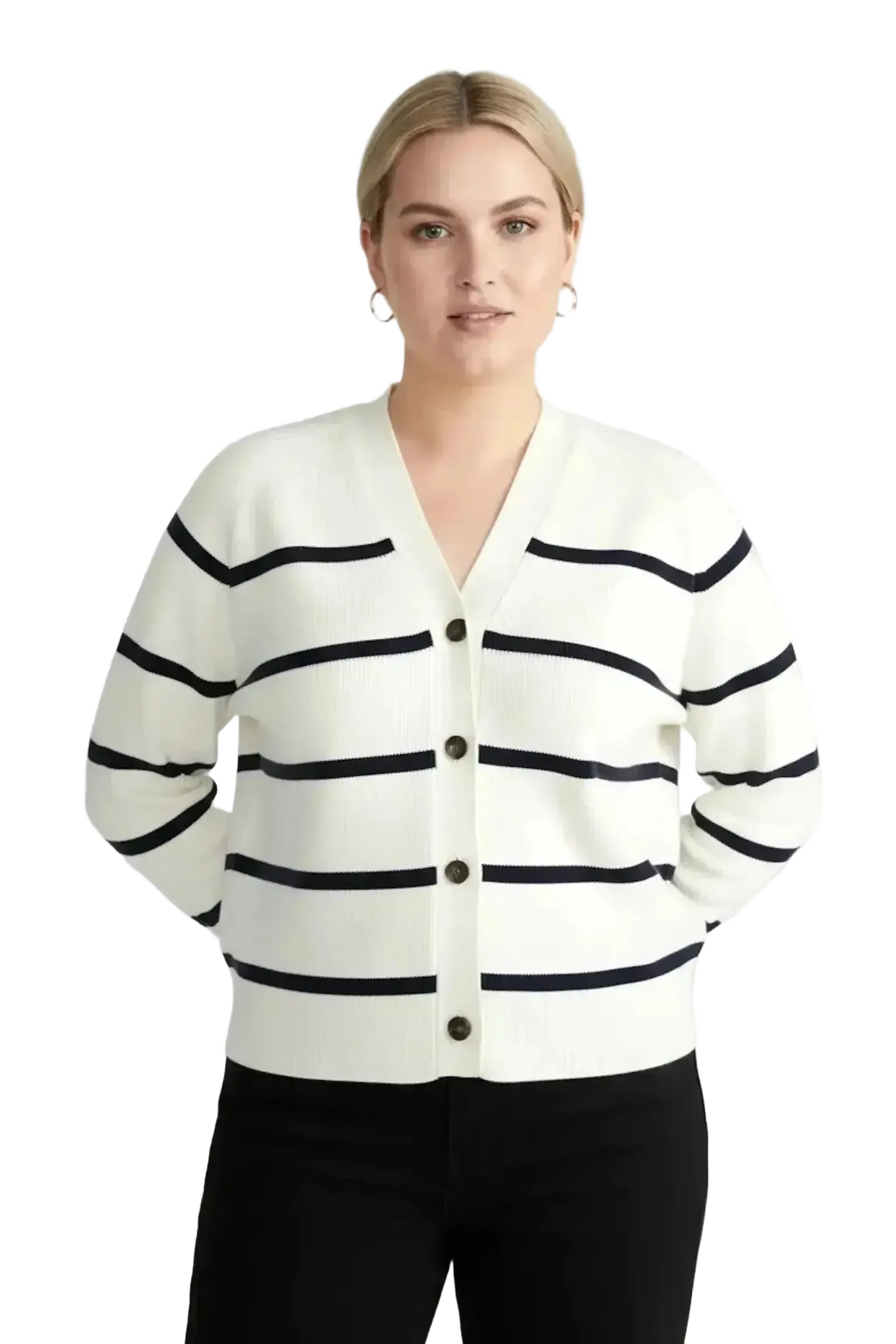 Universal Standard Universal Standard Better Than Wool Cardigan in White - Top | Queen Anna House of Fashion Women's Luxury Fashion