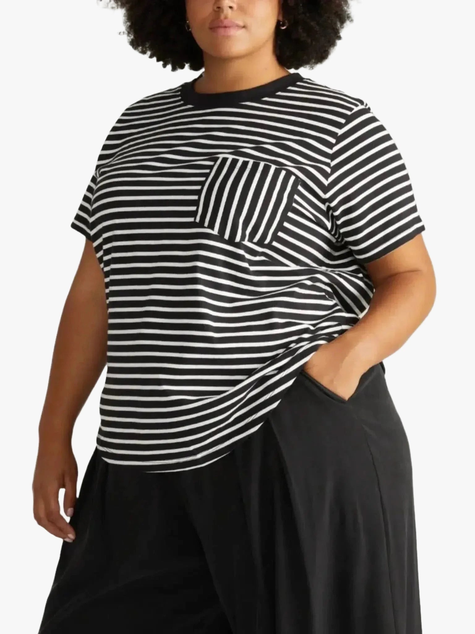 Universal Standard Universal Standard Breton Stripe Garcon Tee in 0-2 (4XS) - Top | Queen Anna House of Fashion Women's Luxury Fashion
