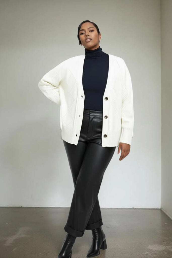 Universal Standard Universal Standard Cable Knit Cardigan in 10-12 (XS) - Top | Queen Anna House of Fashion Women's Luxury Fashion