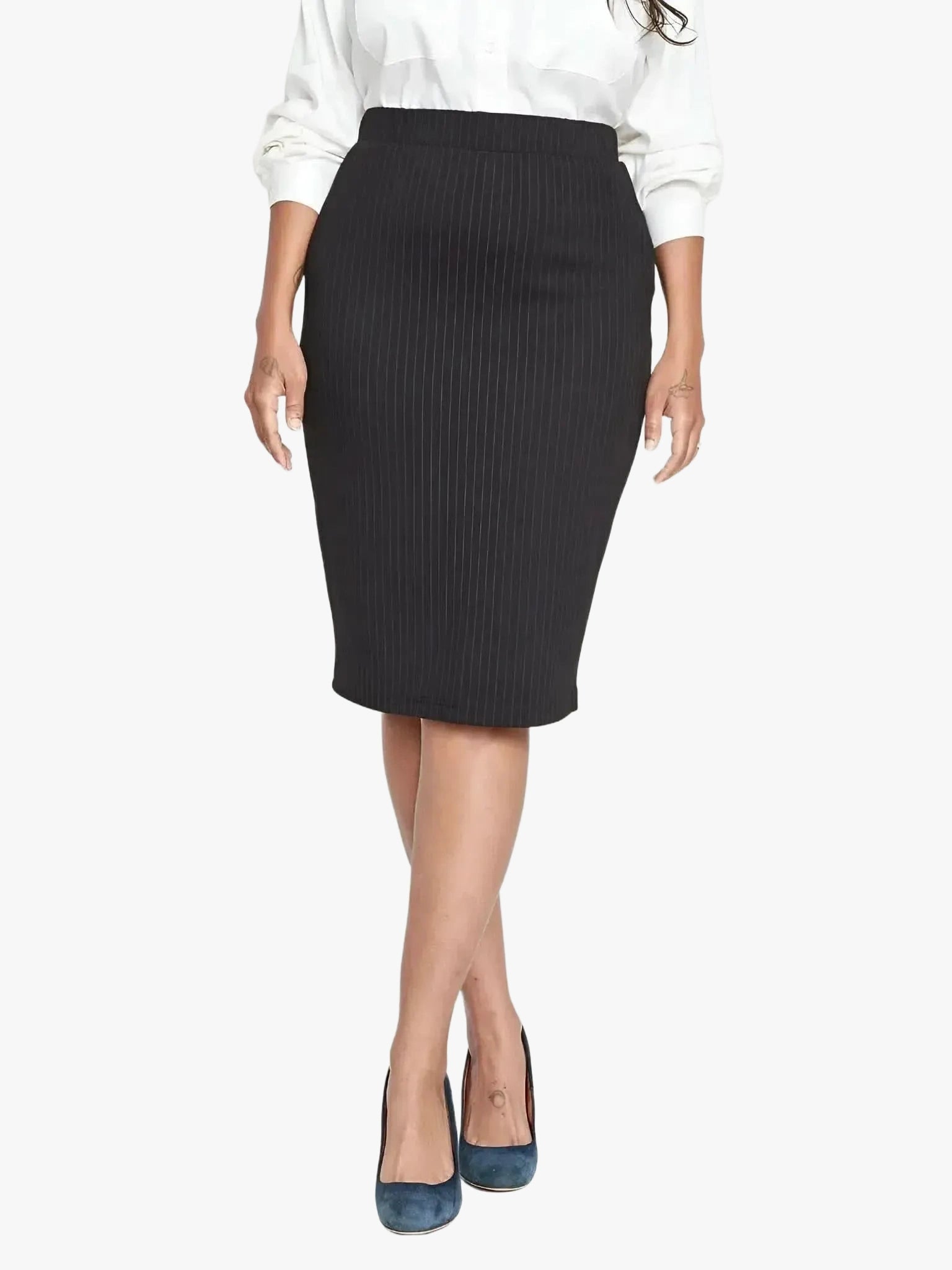 Universal Standard Universal Standard Danube Ponte Pinstripe Skirt in 2XS_6-8 - Bottom | Queen Anna House of Fashion Women's Luxury Fashion