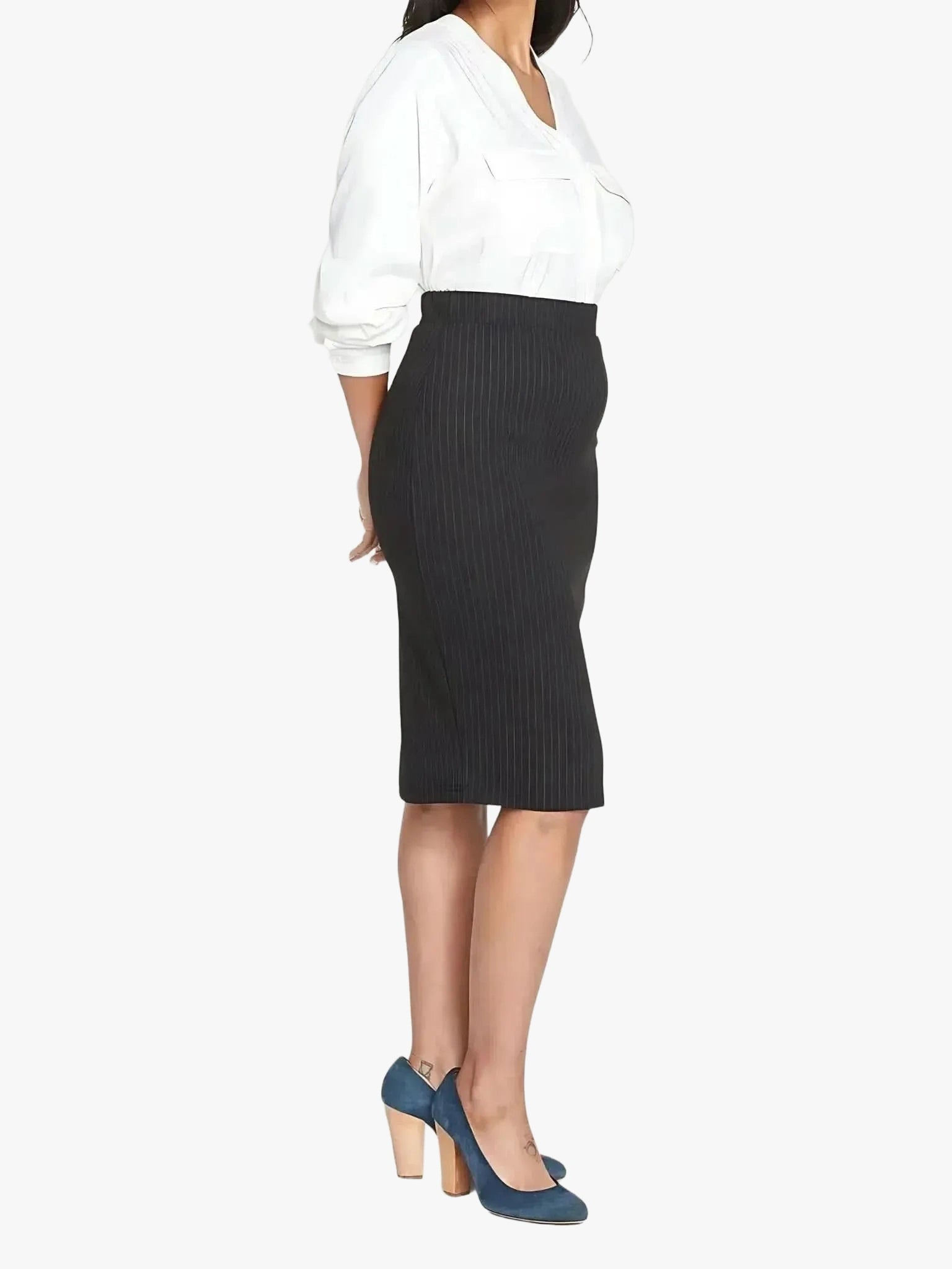 Universal Standard Universal Standard Danube Ponte Pinstripe Skirt in 2XS_6-8 - Bottom | Queen Anna House of Fashion Women's Luxury Fashion